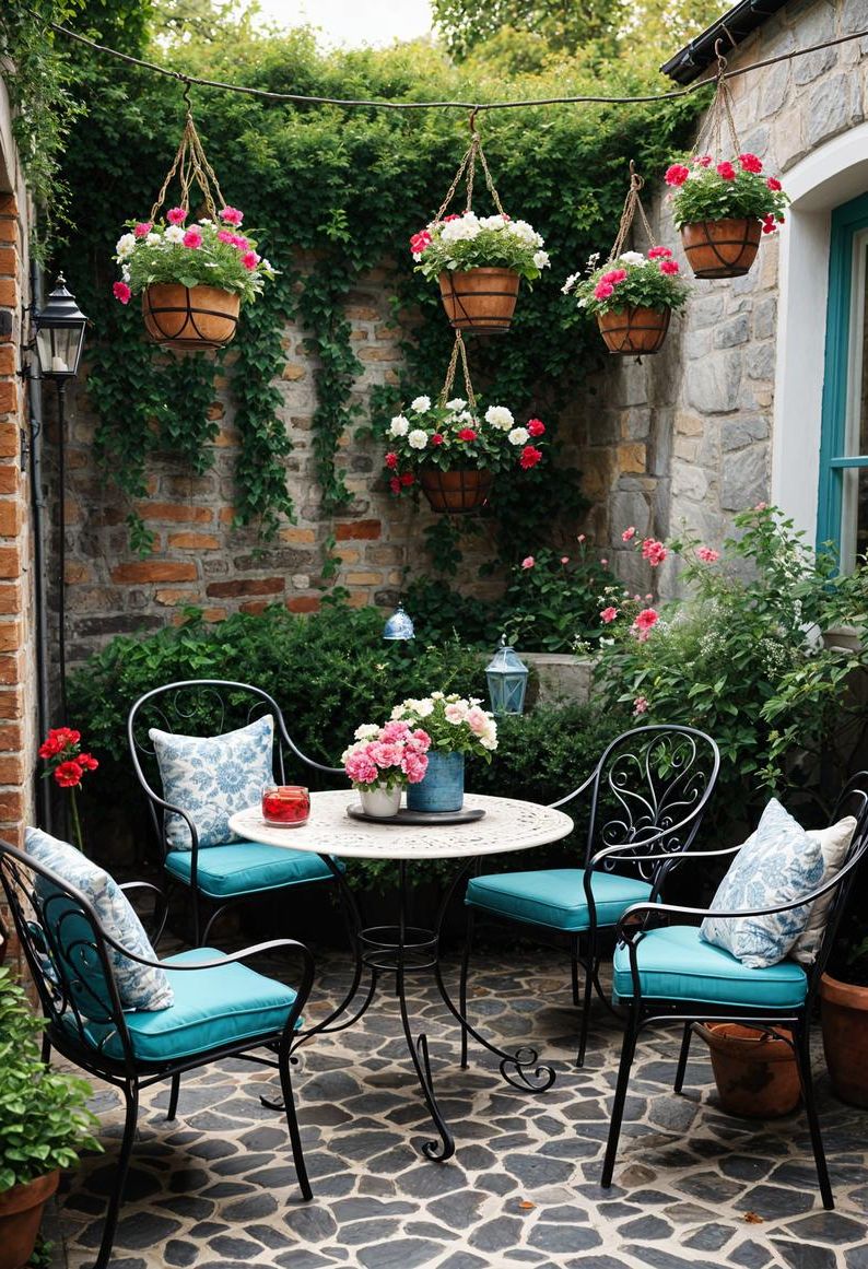 19 Unique Concrete Patio Ideas You Must See (New) 31 14. Vintage Cobblestone Patio Inspiration-0