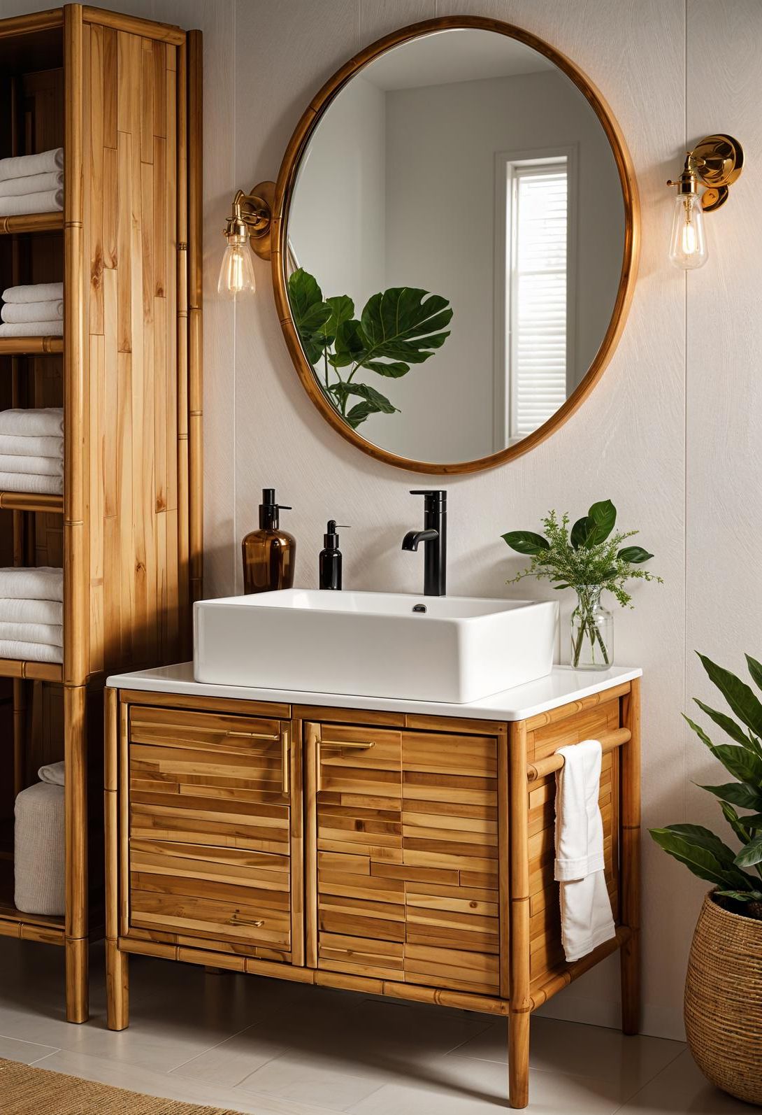 6. Green Bamboo Vanity Design-1