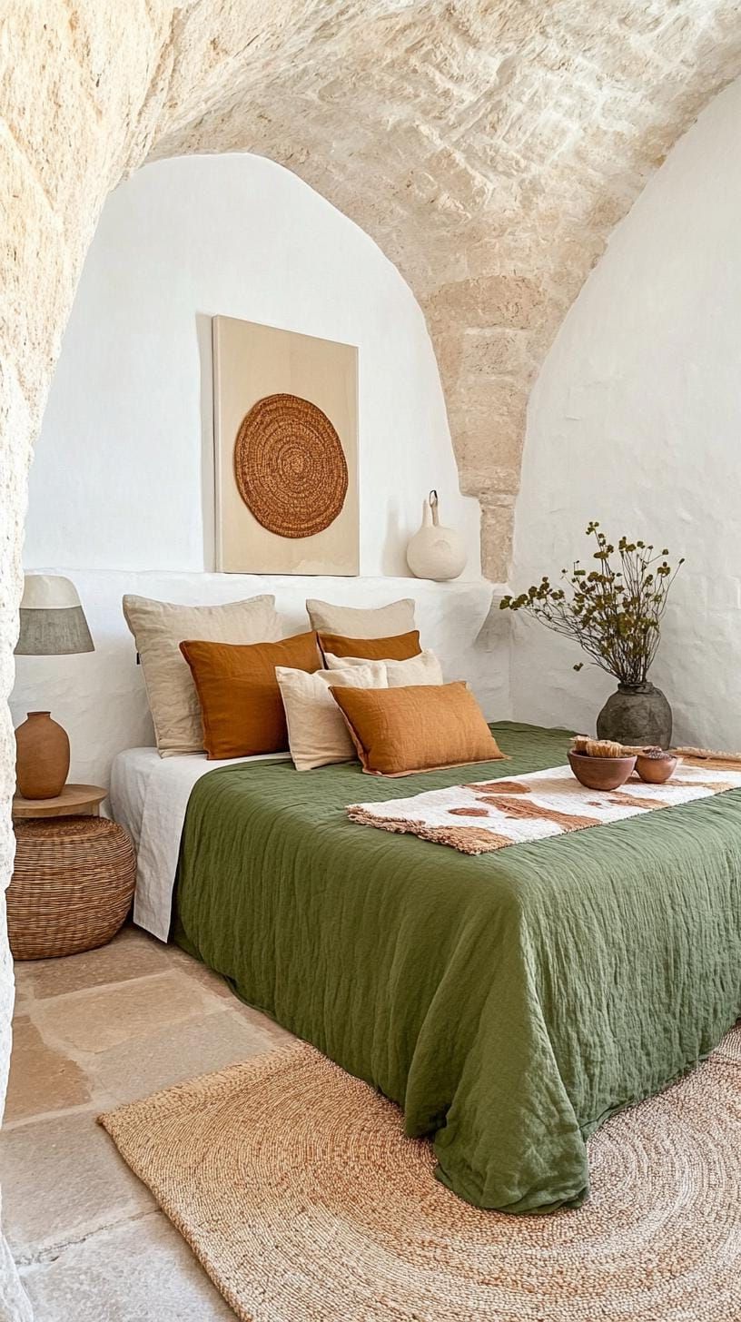 16. Zen Retreat: Incorporate sage and cream-colored natural stones as decoration for a calming effect-0