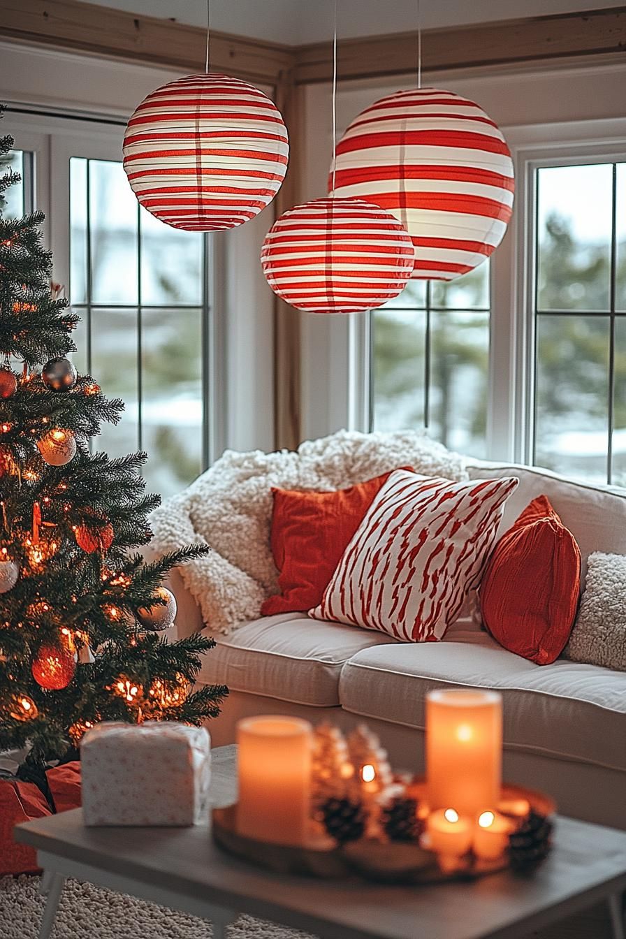 13. Festive Striped Lanterns Decor-2