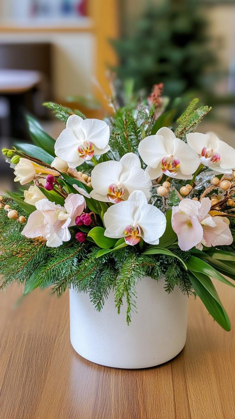 15 New Winter Floral Arrangements For Stunning Centerpieces 34 12. Frosty Orchid Centerpiece Inspiration-0