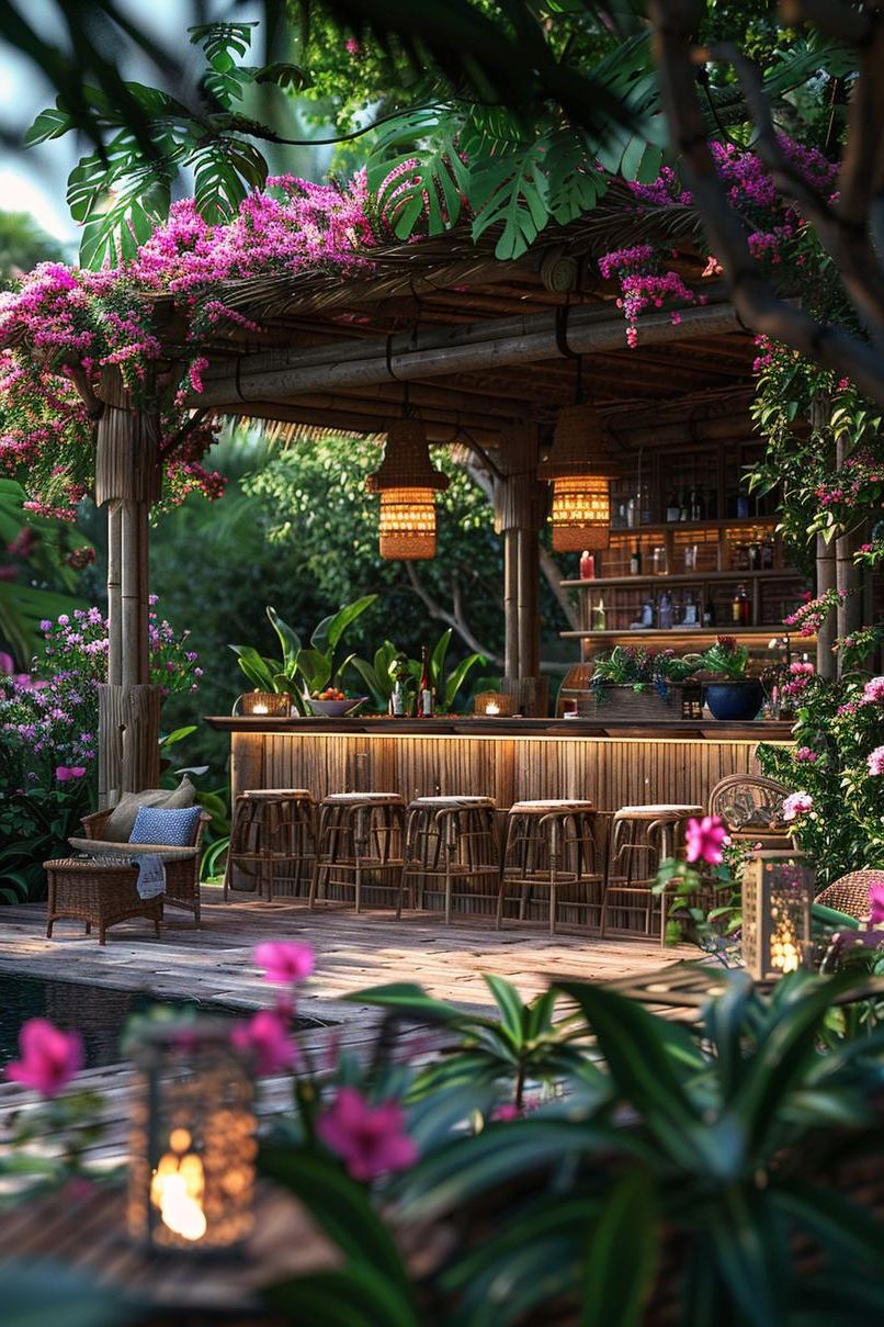 21 Stunning Outdoor Kitchen Patio Ideas (NEW) 26 10. Exotic Tropical Patio Kitchen-0