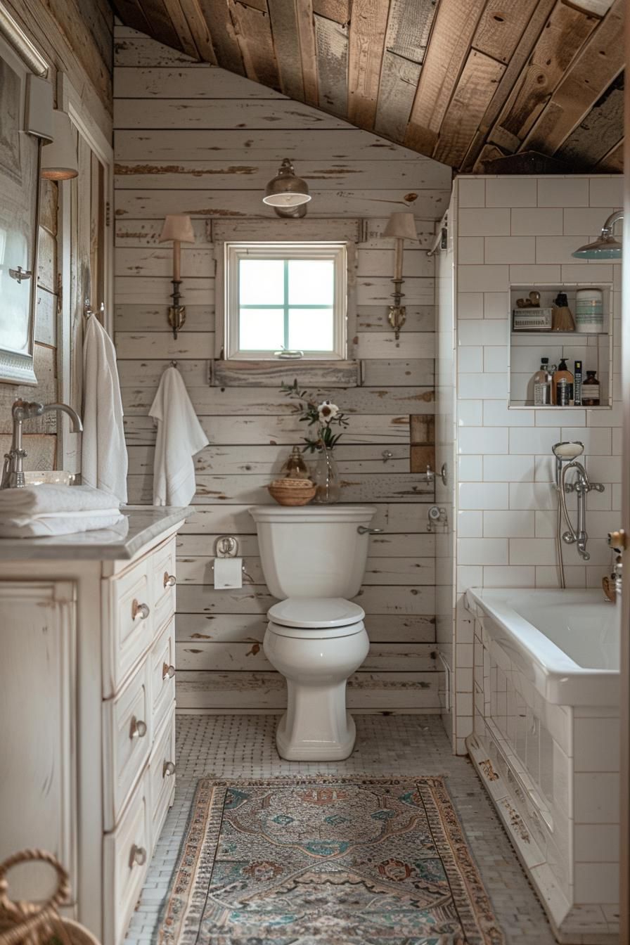 7. Elegant Vintage Shiplap Bathroom Inspiration-0