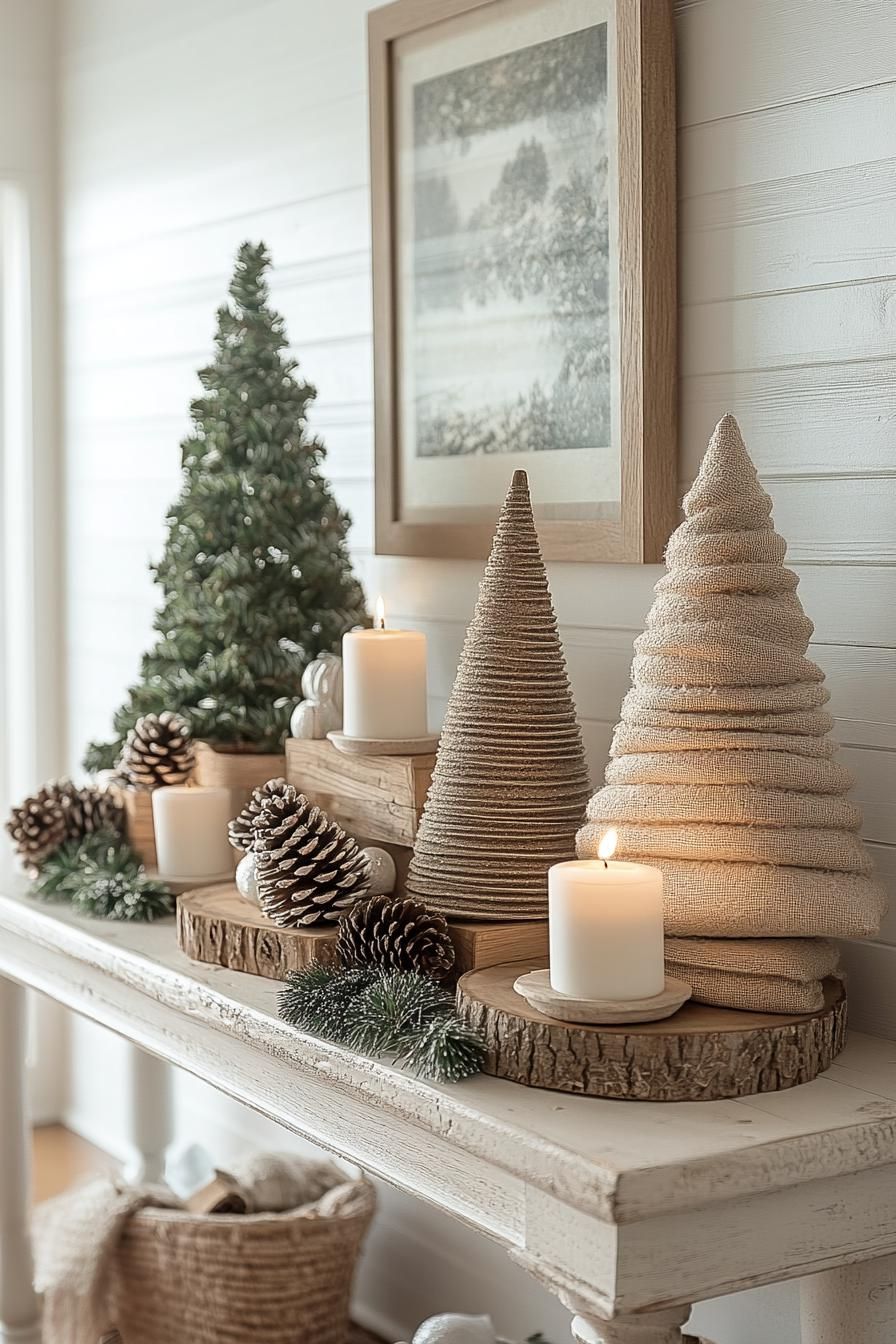 11. Rustic Holiday Console Table Ideas-1