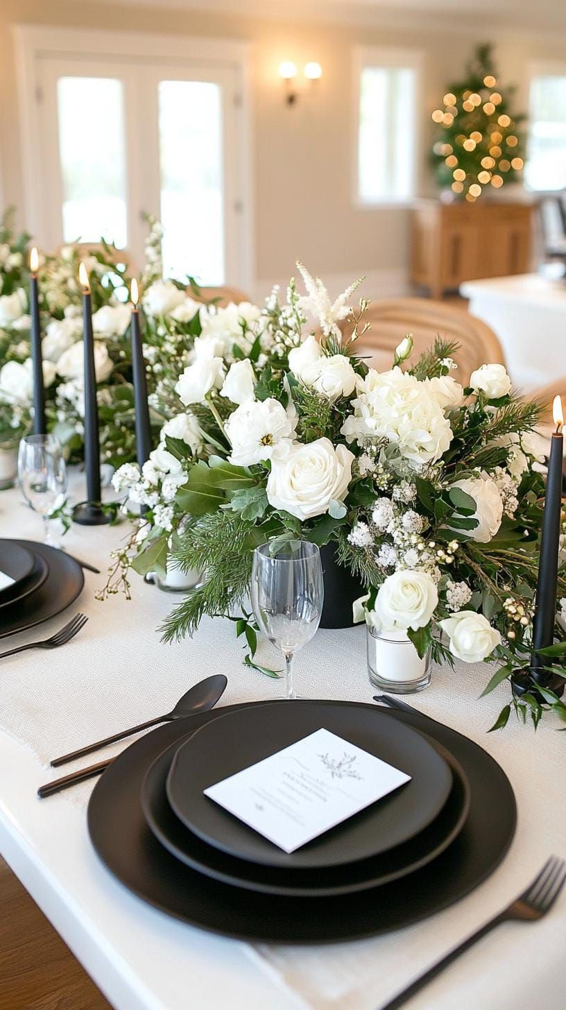 13. Sophisticated Black and White Christmas Table with Moody Undertones-1