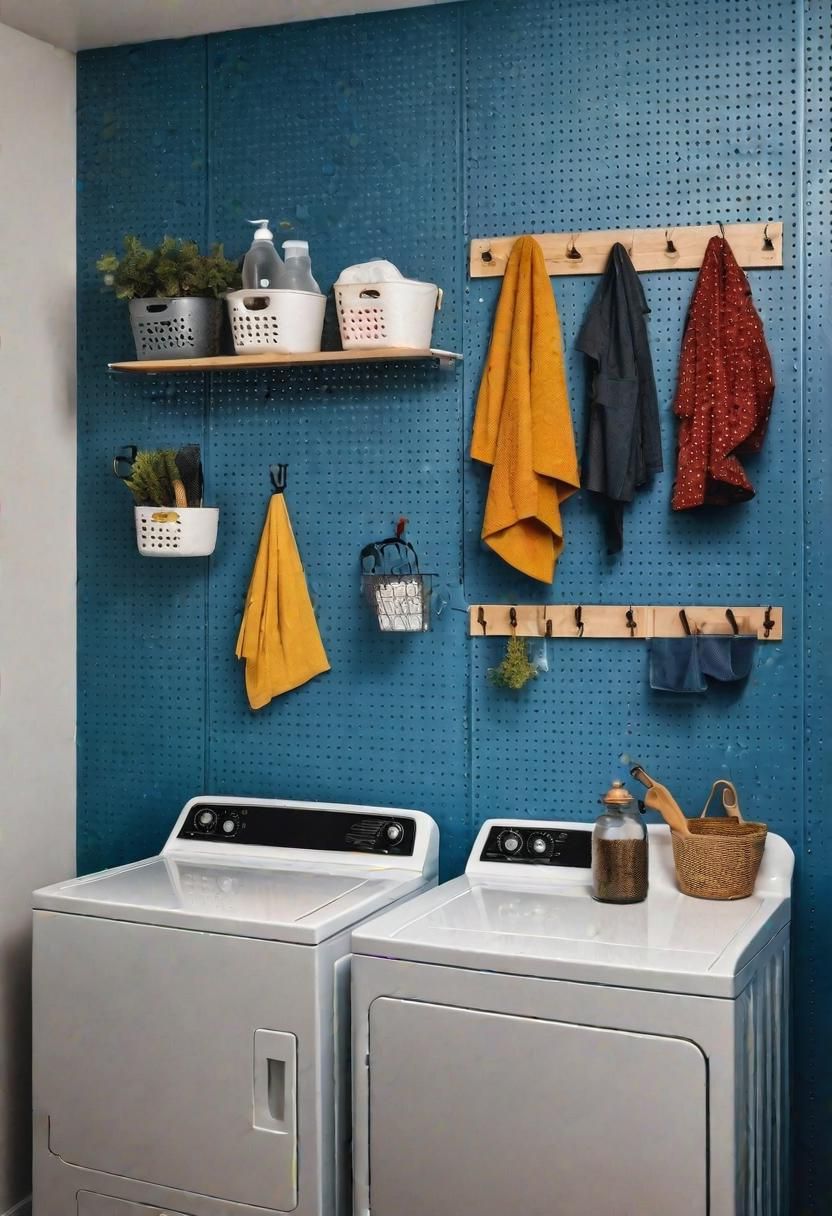 19 Space-Saving Small Laundry Room Ideas: Functional and Stylish 22 16. Laundry Room Pegboard Organizer-0