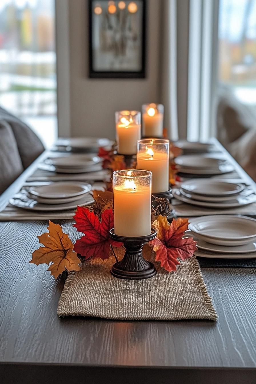15 Cozy Fall Decor Ideas for Your Home 26 9. Elegant Fall Candle Holder Decor-1