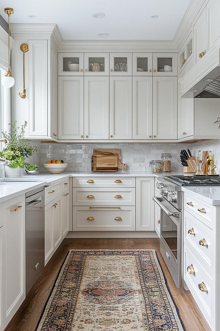 19. Bright White Cabinetry for Small Kitchens-2