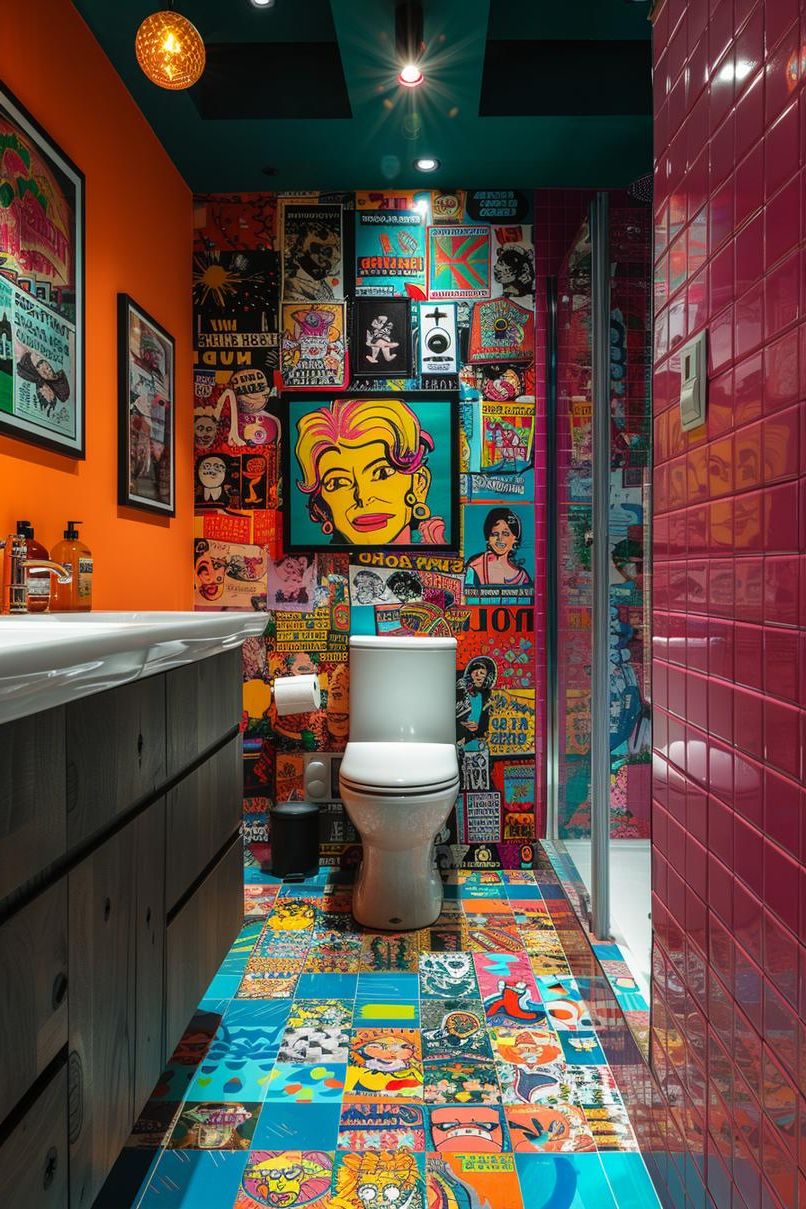 11. Colorful Pop Art for Bathrooms-0