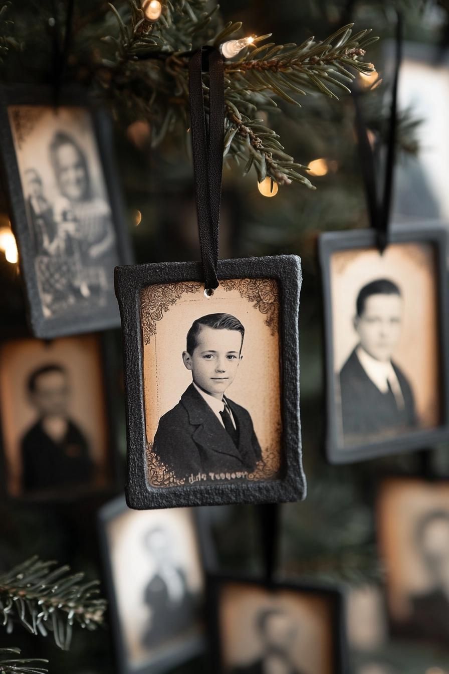 19 Elegant Black and White Christmas Decor Ideas 36 16. Cherished Vintage Tree Ornaments-0