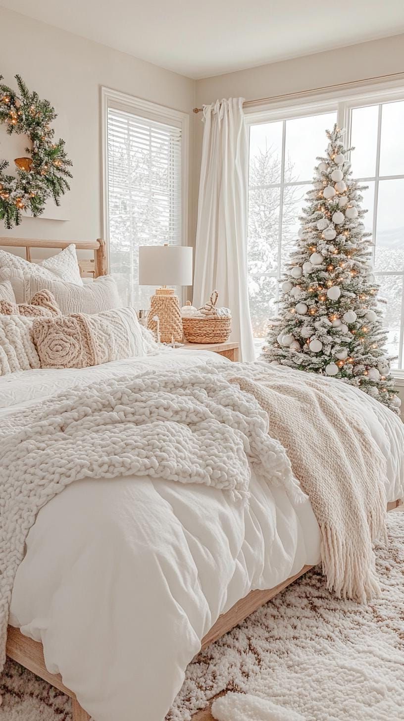 20. Faux Snow Décor for a Cozy Boho Winter Look-1