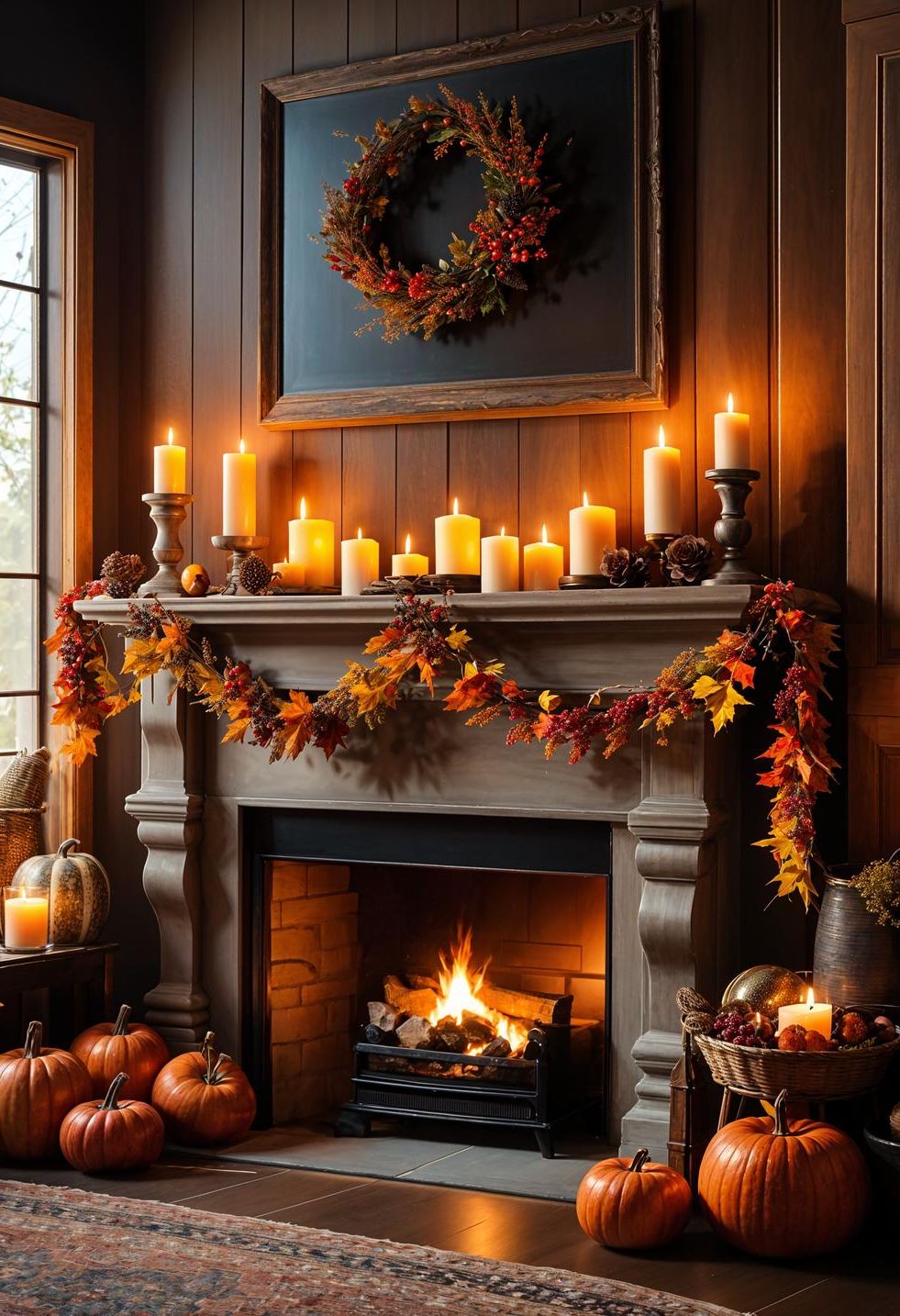 15 Cozy Fall Decor Ideas for Your Home 8 2. Autumn Mantel Decor Inspiration-2