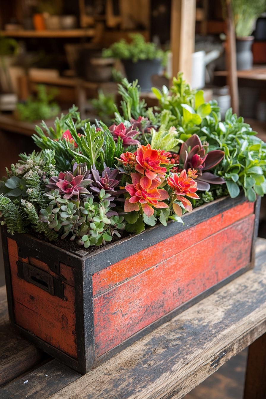19. Seasonal Foliage in Vintage Planters-1