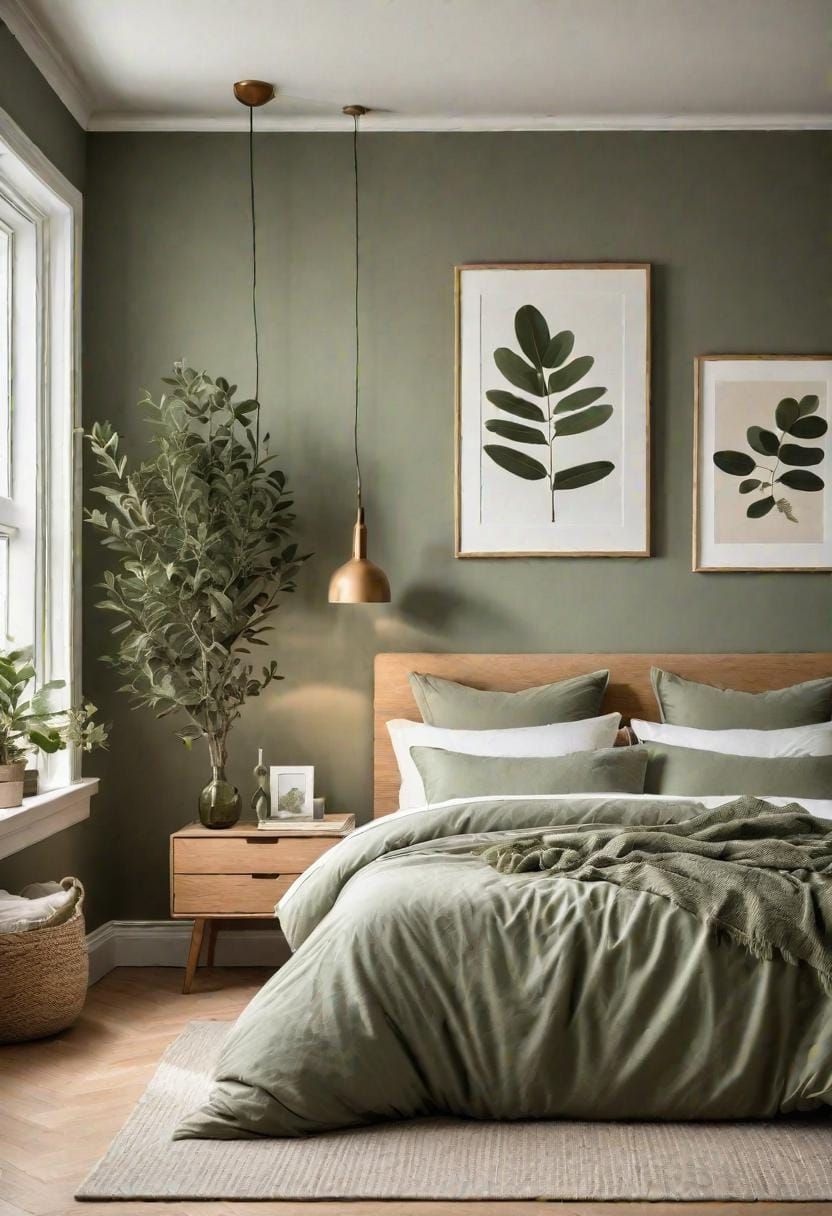 25 Trendy Sage Green Bedroom Ideas For 2025 30 9. Scandinavian-inspired room with soft sage green linens and light oak floors-3