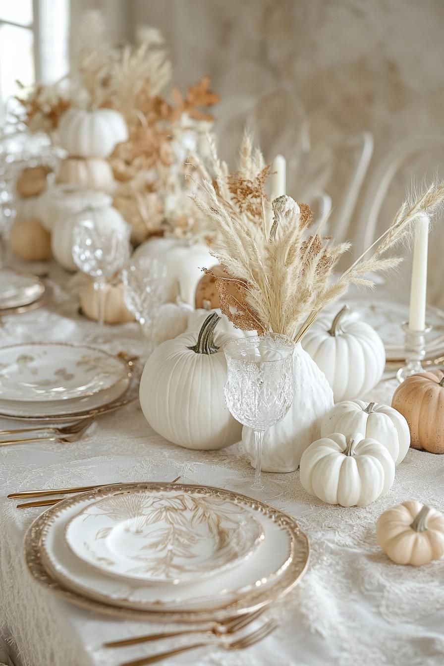 15 Cozy Fall Decor Ideas for Your Home 3 1. Rustic Pumpkin Wheat Centerpiece-0