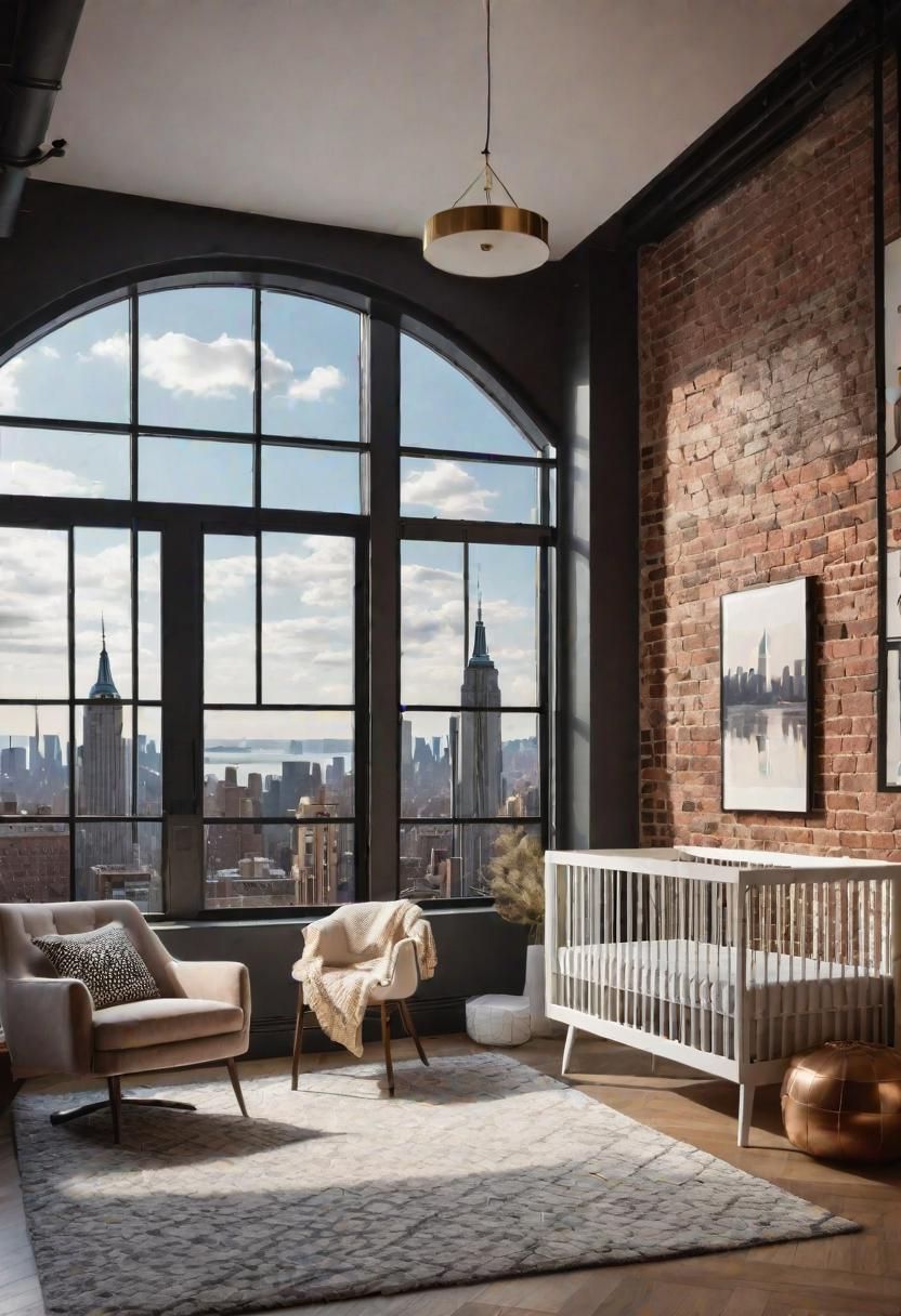 61 Dreamy Nursery Room Inspirations: From Cozy Corners to Whimsical Themes 77 54. Chic Loft Nursery Room Inspiration-0