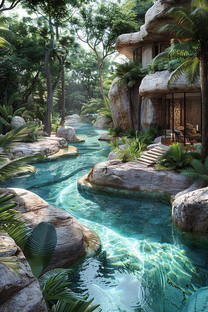 15 Modern Pool Designs Transforming Your Backyard 12 4. Natural Rock Lagoon Pool-1