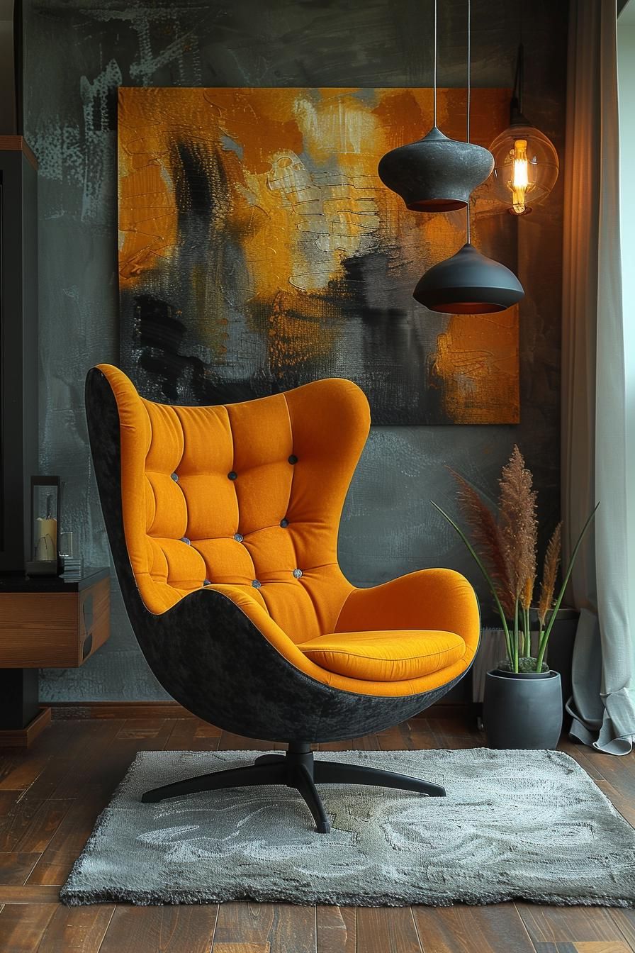 15 Best Moody Mid Century Modern Living Room Ideas 18 5. Elegant Mid-Century Lounge Chair-1