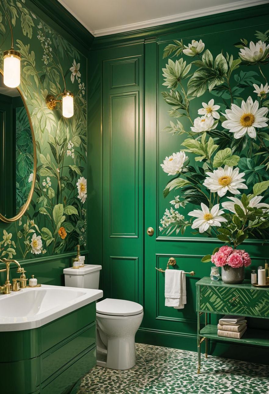 25. Artistic Green Bathroom Statements-0