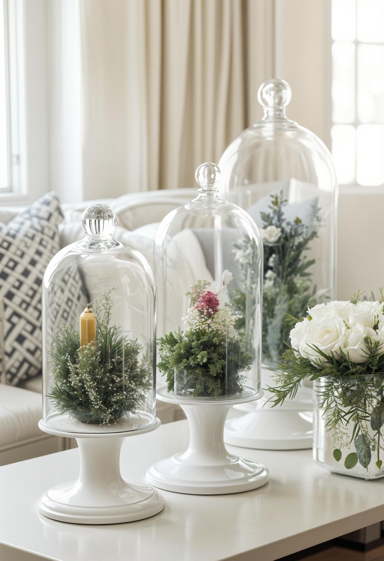 4. Glass Cloche Christmas Centerpieces-1