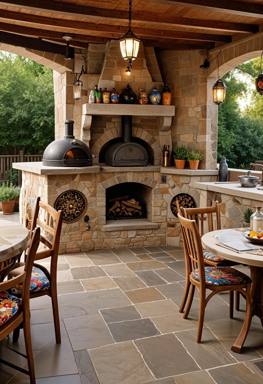 21 Stunning Outdoor Kitchen Patio Ideas (NEW) 46 17. Custom Artisan Outdoor Kitchen Design-1