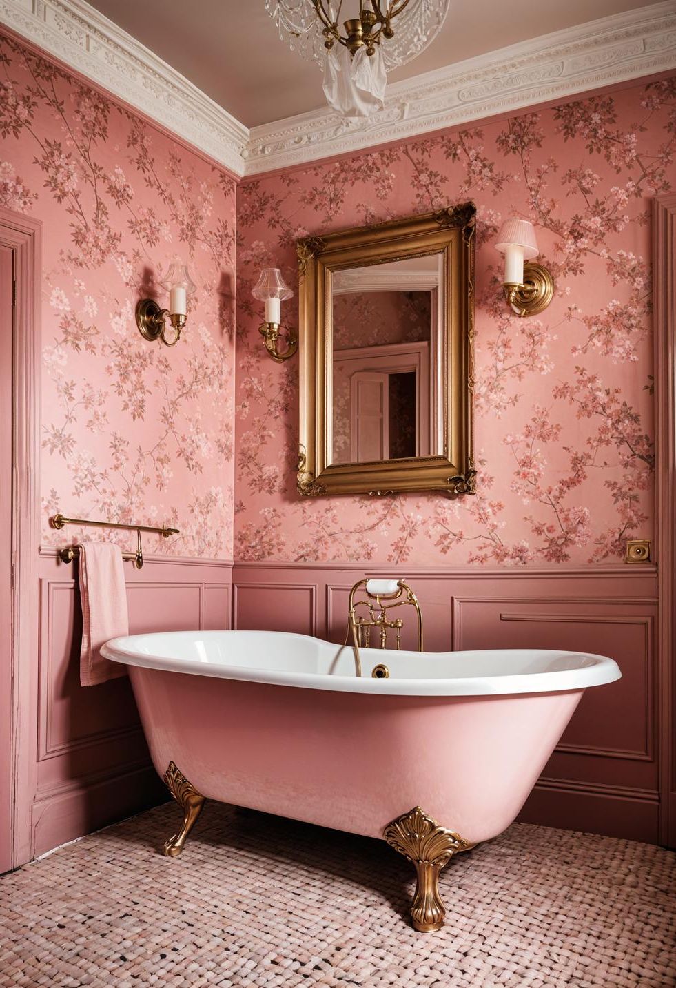 22 Trendy Pink Bathroom Designs To Copy 5 3. Charming Pink Clawfoot Tub spotlight-0