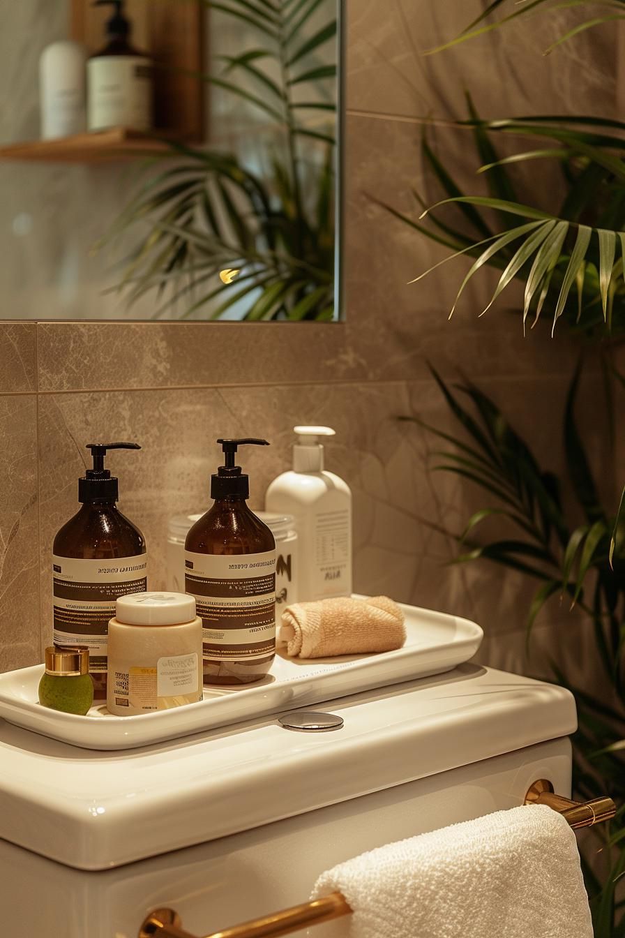 9. Toilet Tank Tray Storage Ideas-1