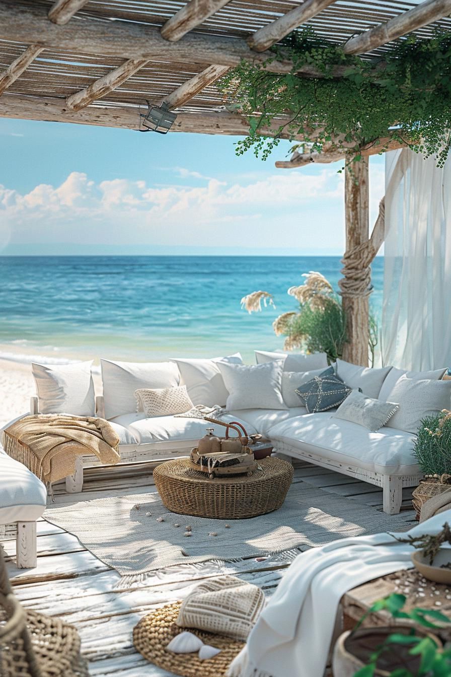 15 Stunning Pergola Patio Ideas You’ll Fall In Love With 18 7. Coastal Pergola Patio Inspiration-2