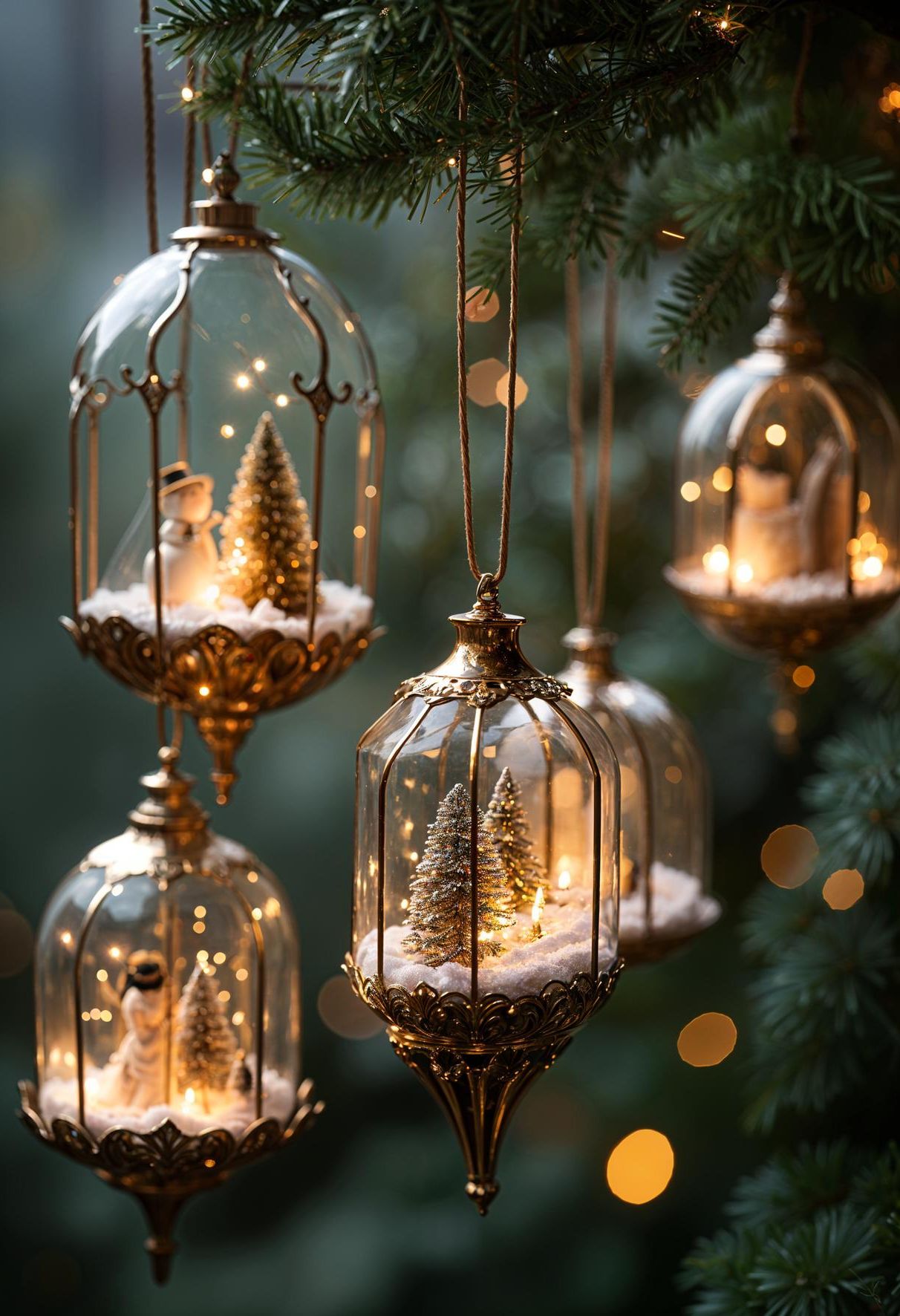15 Modern Christmas Decor Ideas For 2025 6 2. Festive Terrarium Ornaments: Glitzy Scenes-0