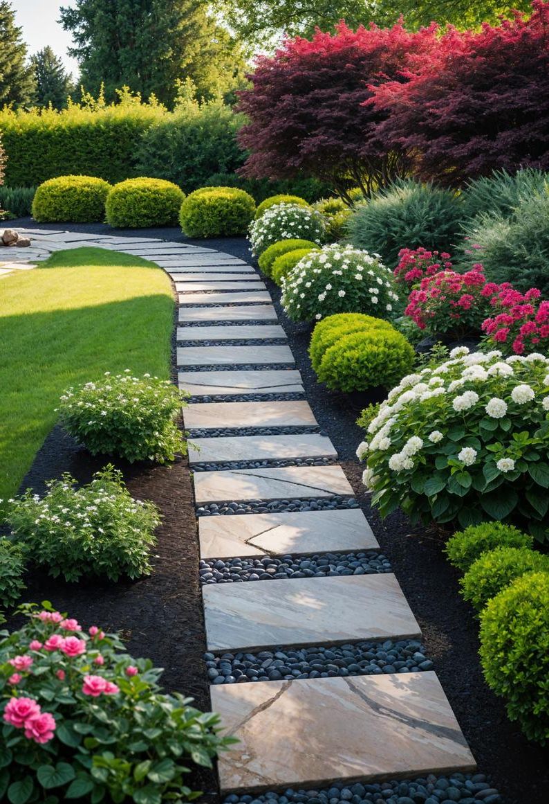 23 Gorgeous Paver Patio Ideas You Must See 19 6. Floral Borders for Paver Patios-2