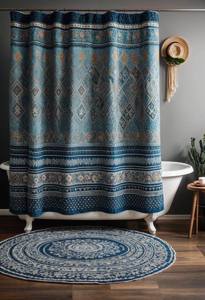 15. Embroidered Boho Shower Curtains-0