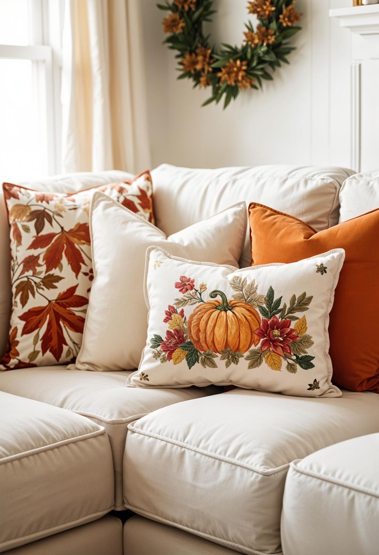 15 Cozy Fall Decor Ideas for Your Home 12 4. Cozy Fall Pillow Collection-0