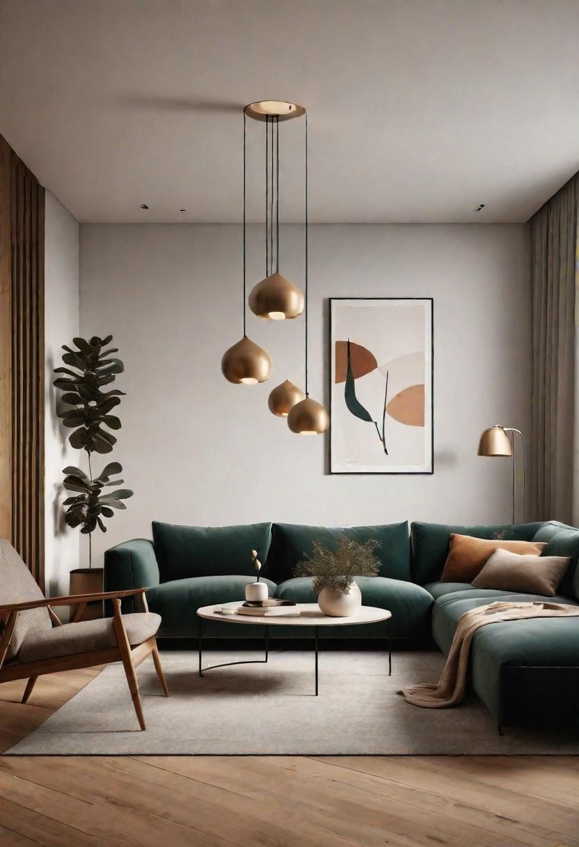 Small Space, Big Impact: 34 Minimalist Living Room Ideas for Every Apartment 9 7. Pendant Lights for Small Spaces-0