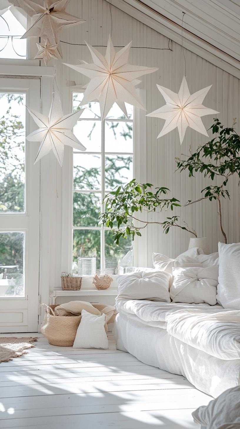 21 Magical Christmas Decor Inspiration for a Cozy Home 23 9. Scandinavian White Christmas Sunroom-2