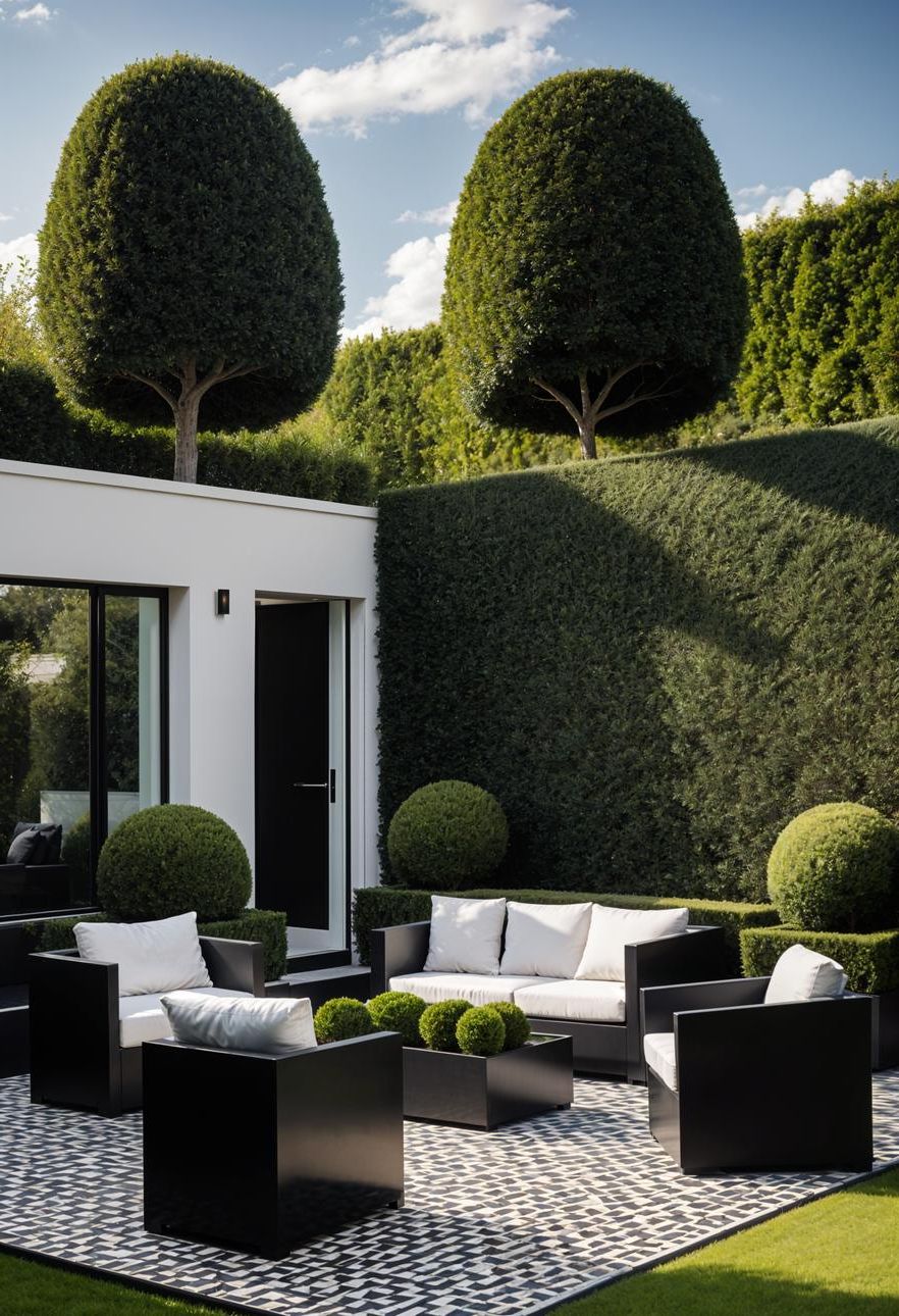 25 Stunning Small Garden Layout Ideas 53 23. Black-and-White Garden Design-1