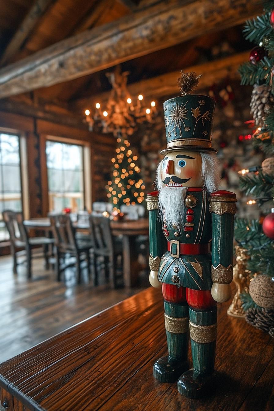 21 Cozy Mountain Lodge Christmas Decor Ideas 32 13. Wooden Nutcrackers for Mountain Lodge-0