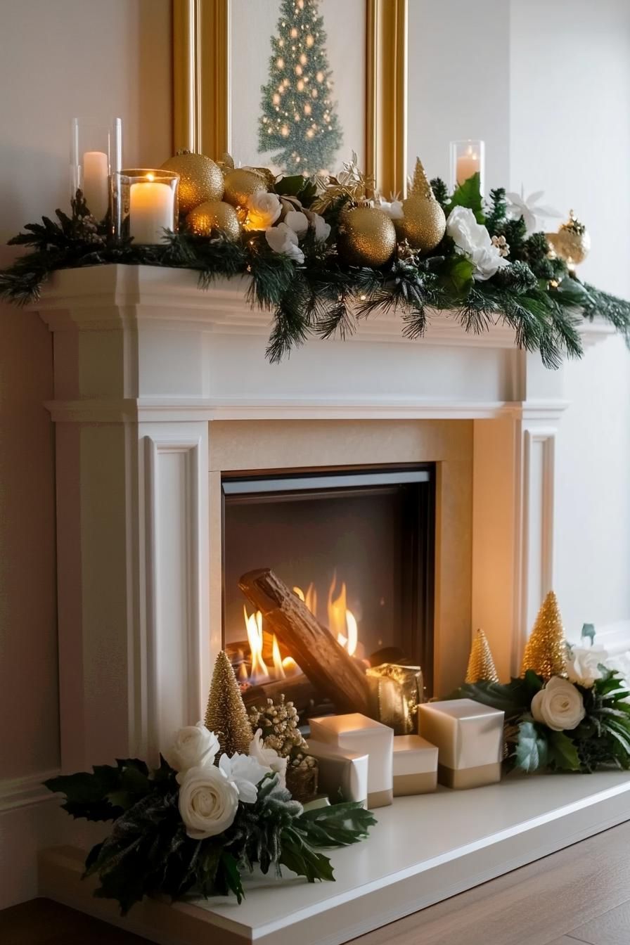 2. Chic Holiday Mantle Decor Inspiration-1