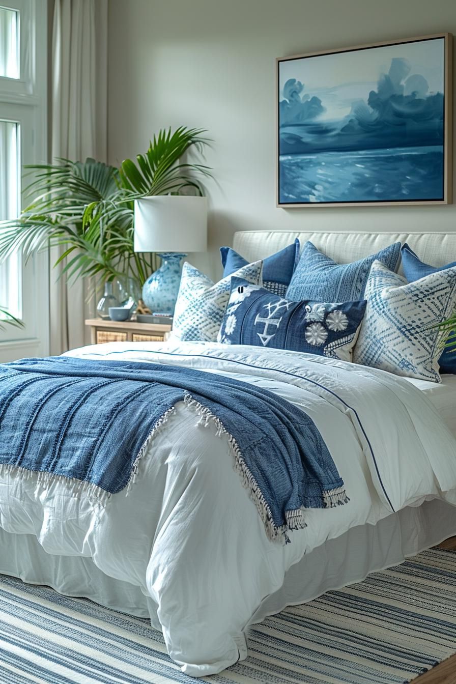21 Modern Coastal Bedroom Ideas For a Relaxing Retreat 42 16. Coastal Bedroom Rug Inspiration-1