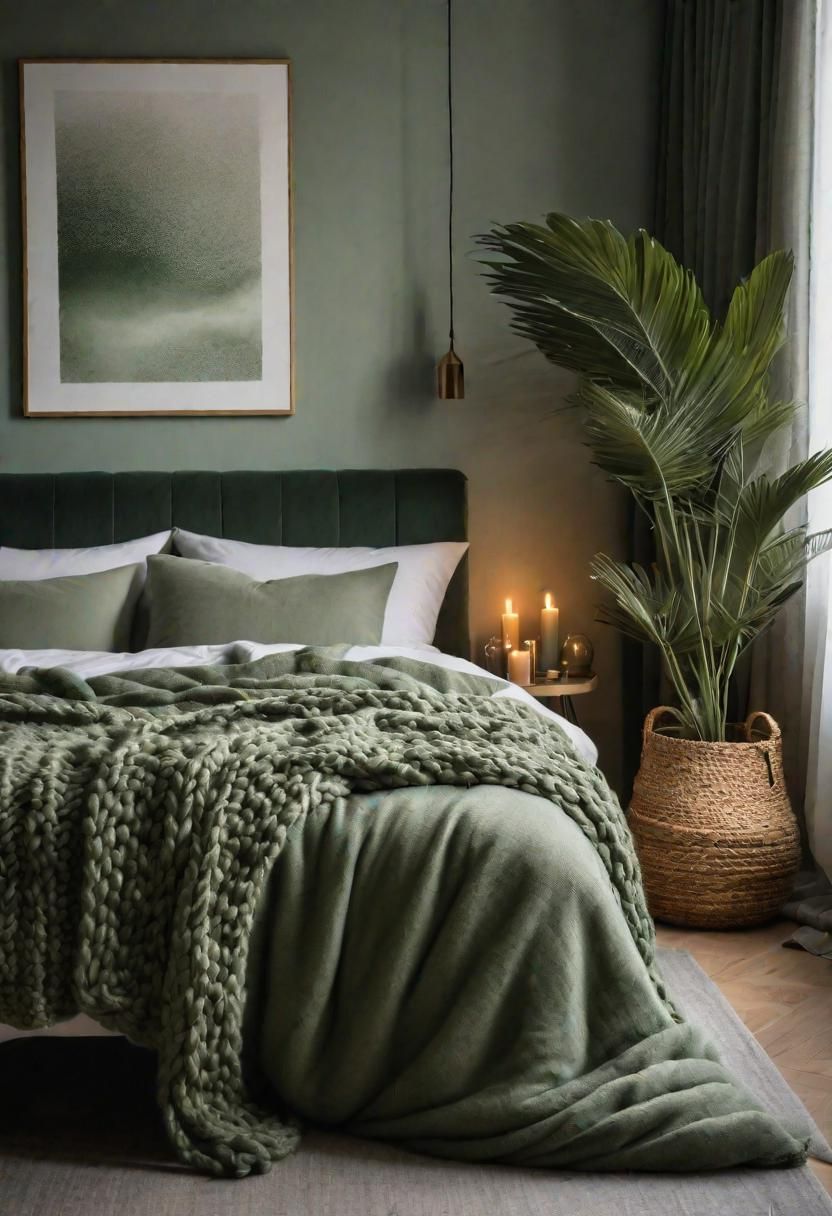 29 Sage Green Bedroom Ideas To Transform Your Space Into An Oasis 27 25. Sage Green Knit Throw-0