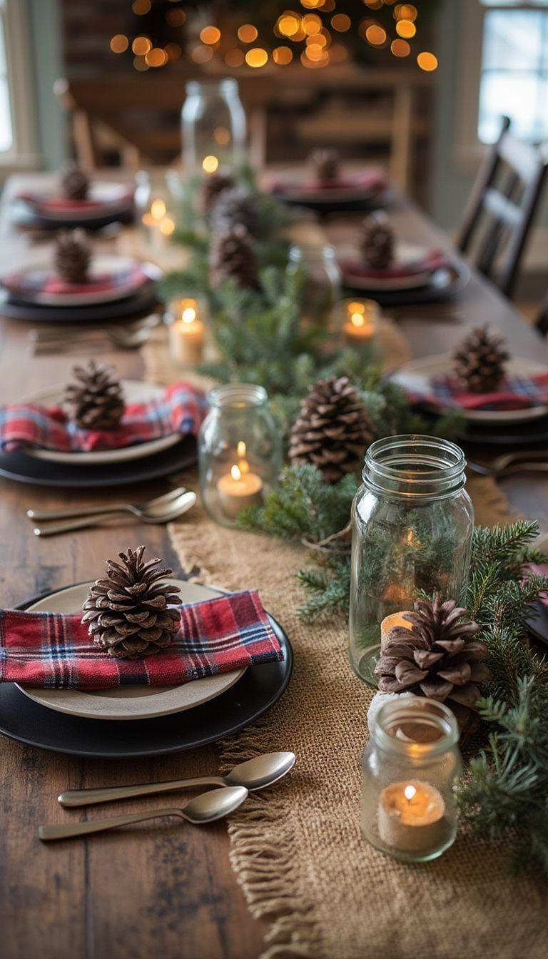 15 Unique Winter Tablescapes To Transform Your Dining Room 9 3. Cozy Winter Tablescapes: Rustic Elegance-0