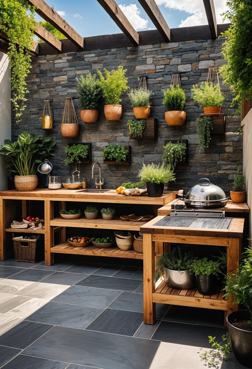 21 Stunning Outdoor Kitchen Patio Ideas (NEW) 20 7. Sustainable Outdoor Cooking Solutions-2