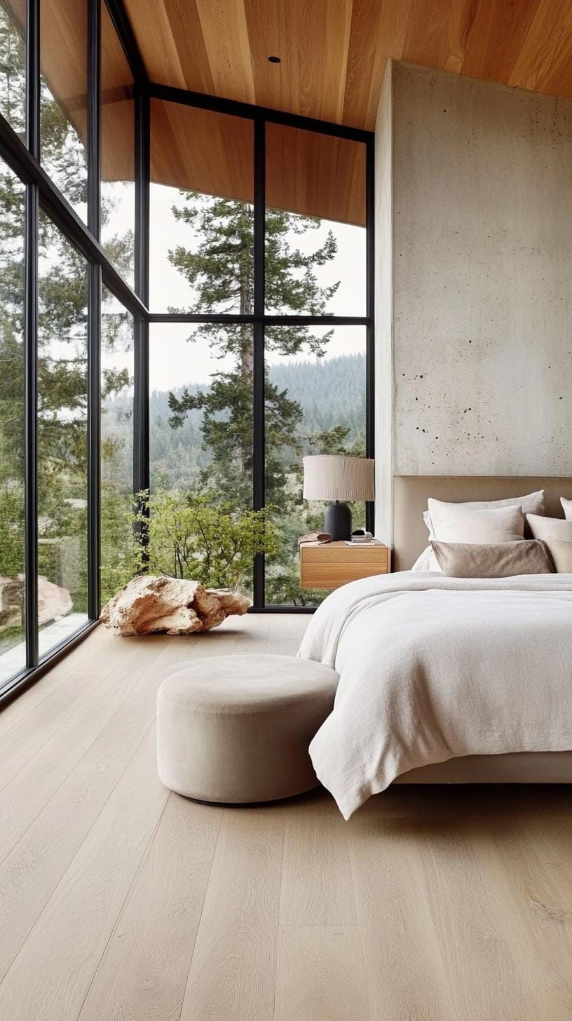 21 Modern Bedroom Ideas For Your 2025 Makeover 66 20. Nature-inspired retreat emphasizing natural light and sustainable materials-1