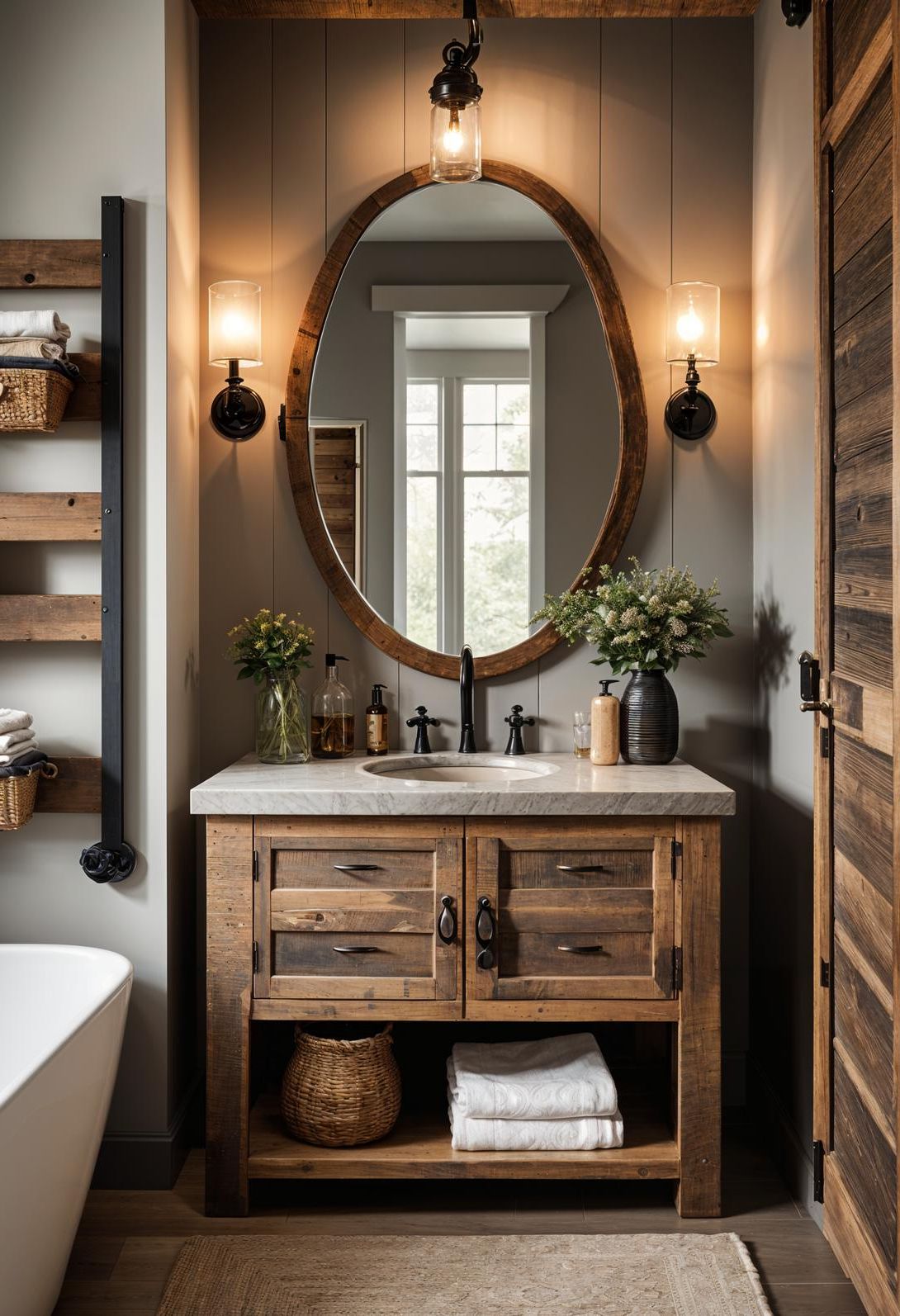 2. Rustic Barnwood Vanity Inspiration-1