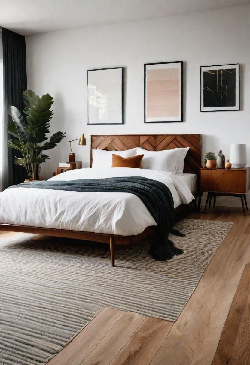 41 Mid Century Modern Bedrooms: Retro Chic for Timeless Elegance 15 10. Herringbone Wood Flooring Designs-0