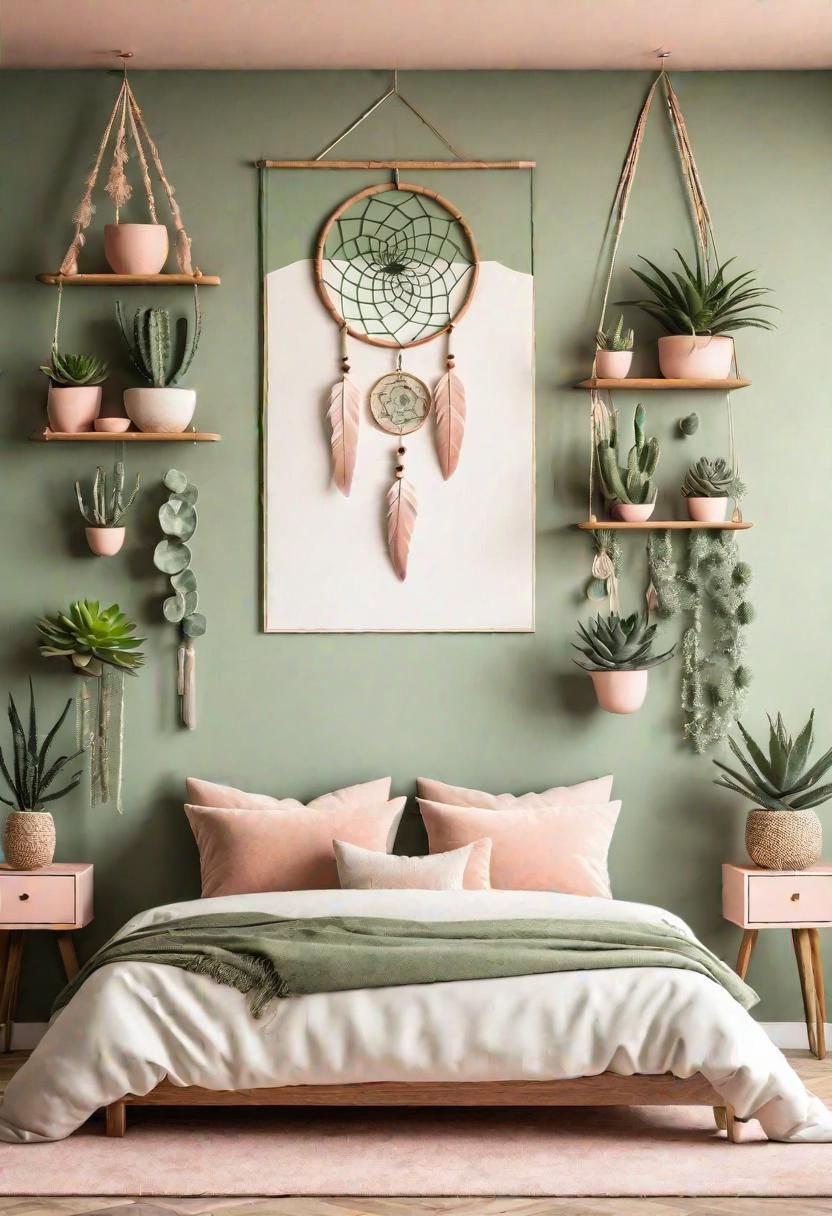 1. Green & Blush Wall Decor-1