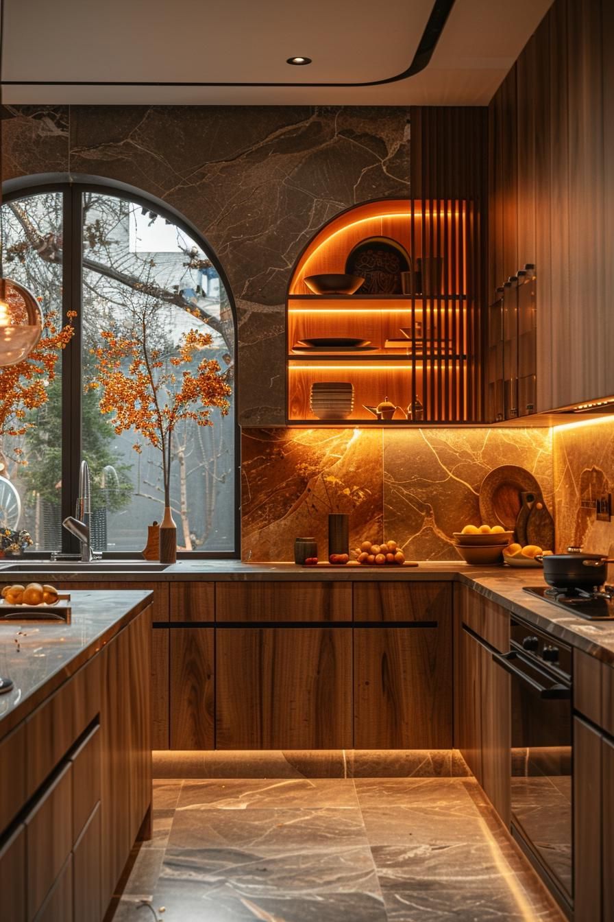15 Unique Mid Century Modern Kitchen Ideas 21 7. Textured Glass Cabinet Door Inspiration-0