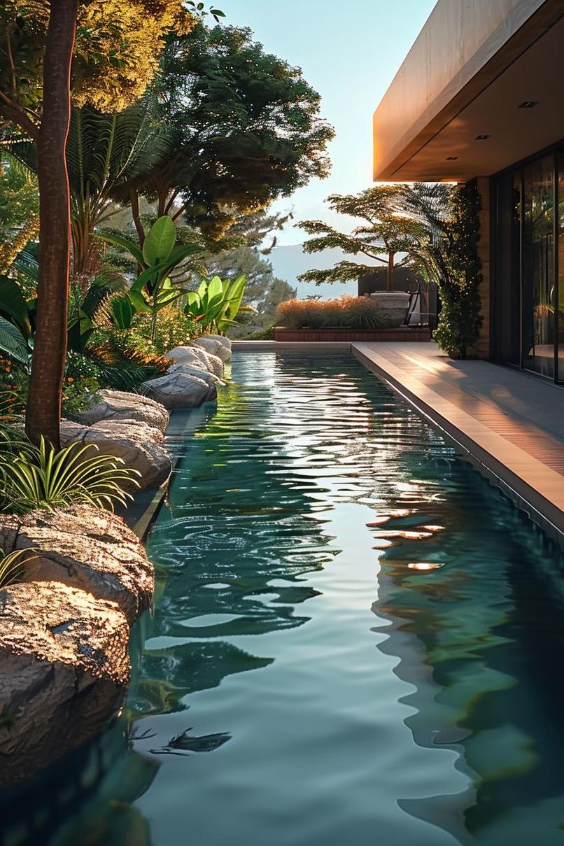 15 Modern Pool Designs Transforming Your Backyard 24 9. Sustainable Swimming Pond Designs-0
