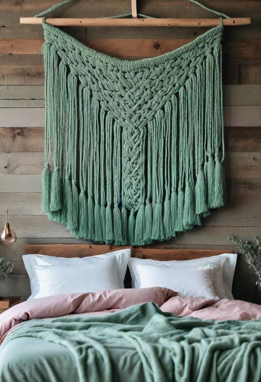 31 Chic Sage Green and Pink Bedroom Inspirations 21 13. Sage & Pink Macrame Wall Hangings-0