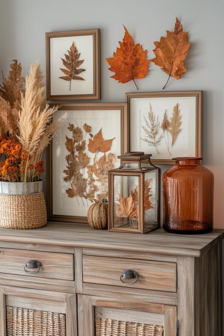 15 Cozy Fall Decor Ideas for Your Home 29 11. Natural Fall Leaf Wall Art-0