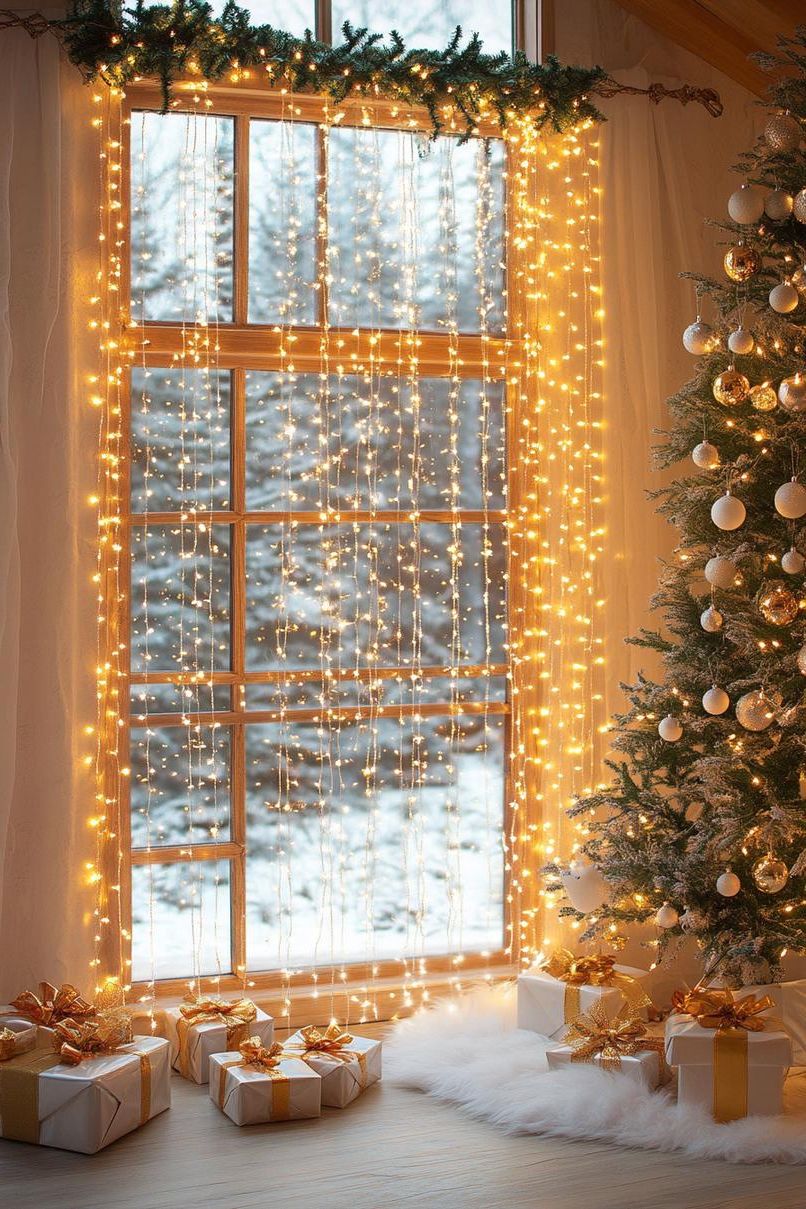 20 Magnificent White Christmas Decor Ideas 19 8. Sparkling White Light Cascades-1